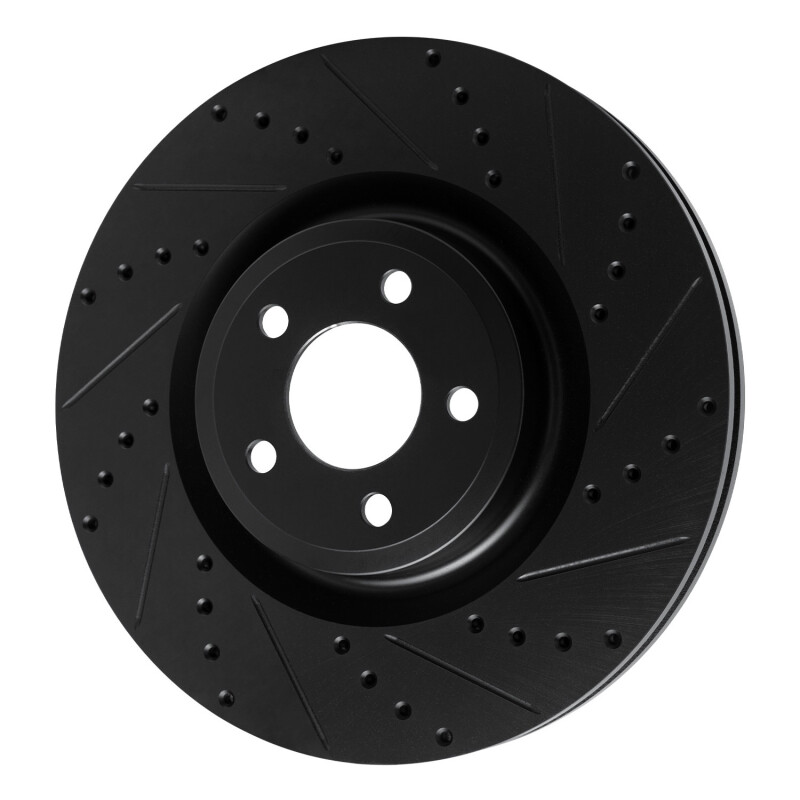 Ford Explorer Brake Rotor (1) - Front Right - R1 Concepts - Drilled & Slotted - Black - `20-`25
